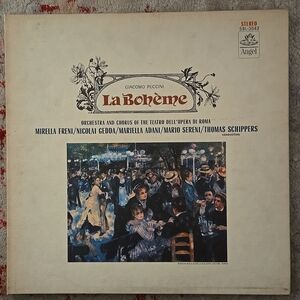 Puccini LA BOHEME Vinyl 2 LP EX in Hard bound book w/libretto